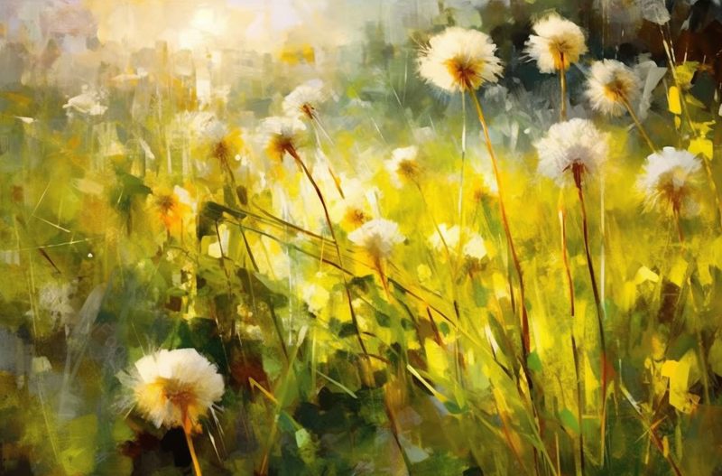 天气晴朗阳光照射在绿色的草地上绽放的蒲公英特写背景插画,插画/手绘图,插画/手绘图库,插画/手绘图下载,插画/手绘